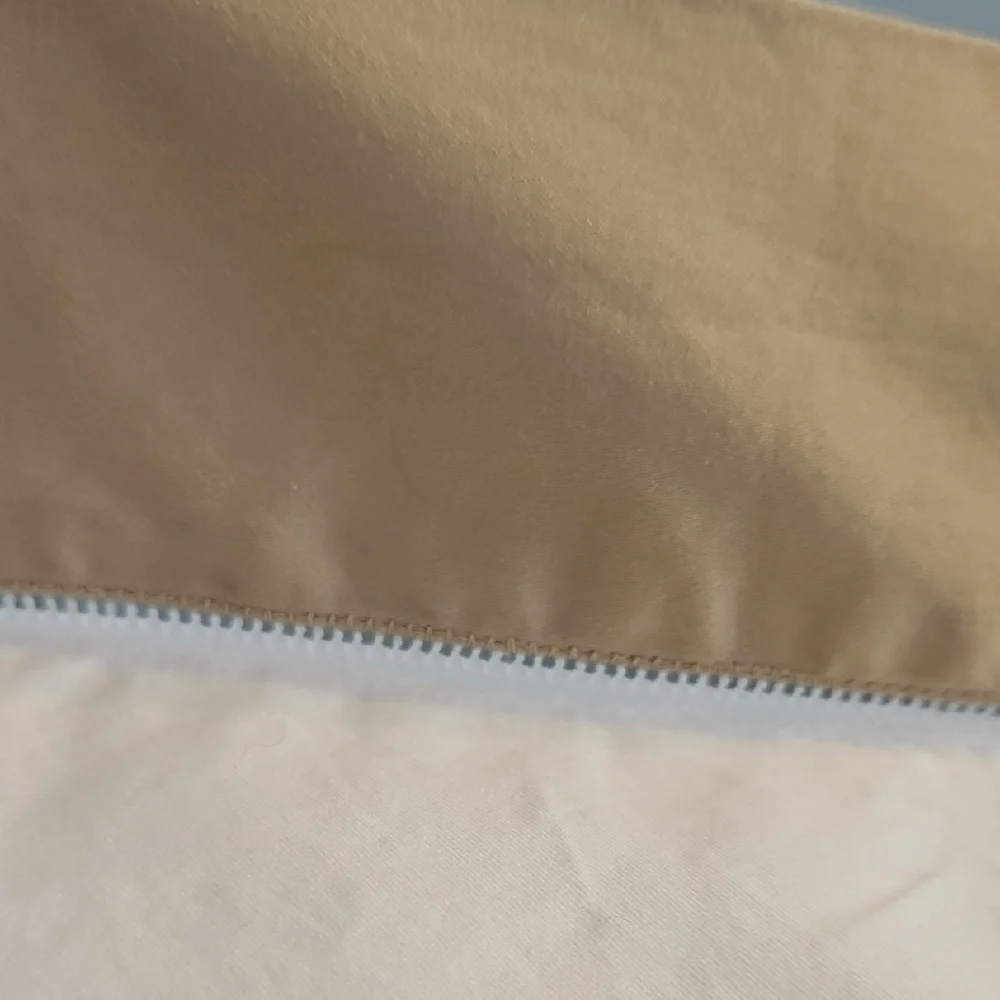 Ralph Lauren White Taupe Golden Tan Cotton Standard Pillow Sham Set